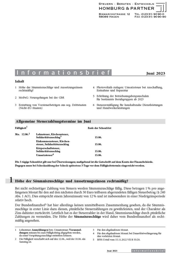 Homburg Informationsbrief 2023